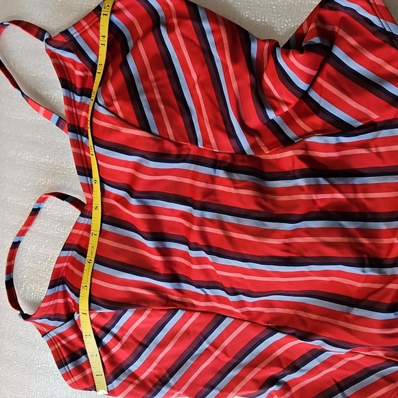Kona Sol Red & Blue Striped One Piece Swimsuit Size Large - Picture 10 of 11